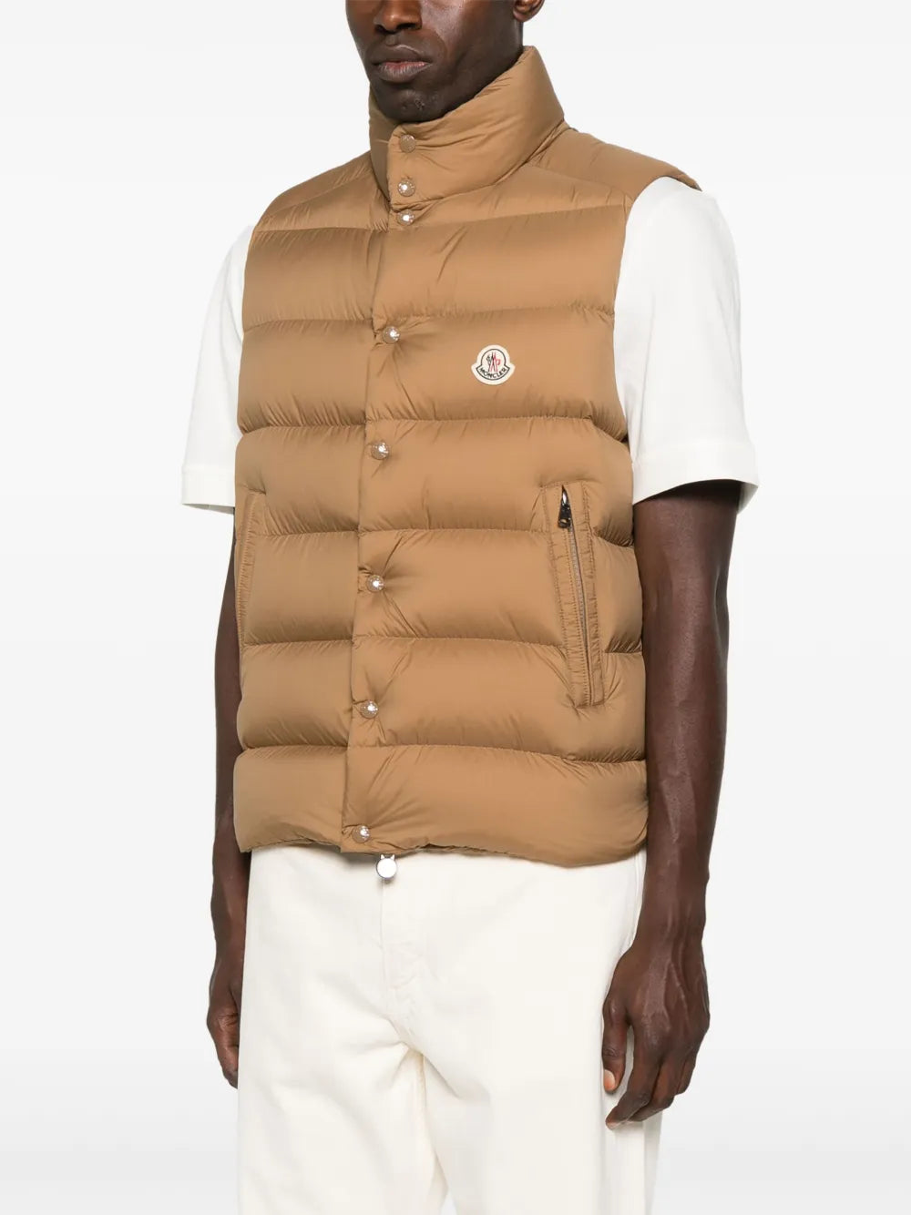 Vestes Doudoune sans manches Tibb Moncler Beige Homme