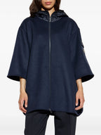 Vestes Cape zippée en laine Moncler Bleu foncé Femme