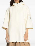 Jacken Reißverschluss-Wollcape Moncler Weiß Damen