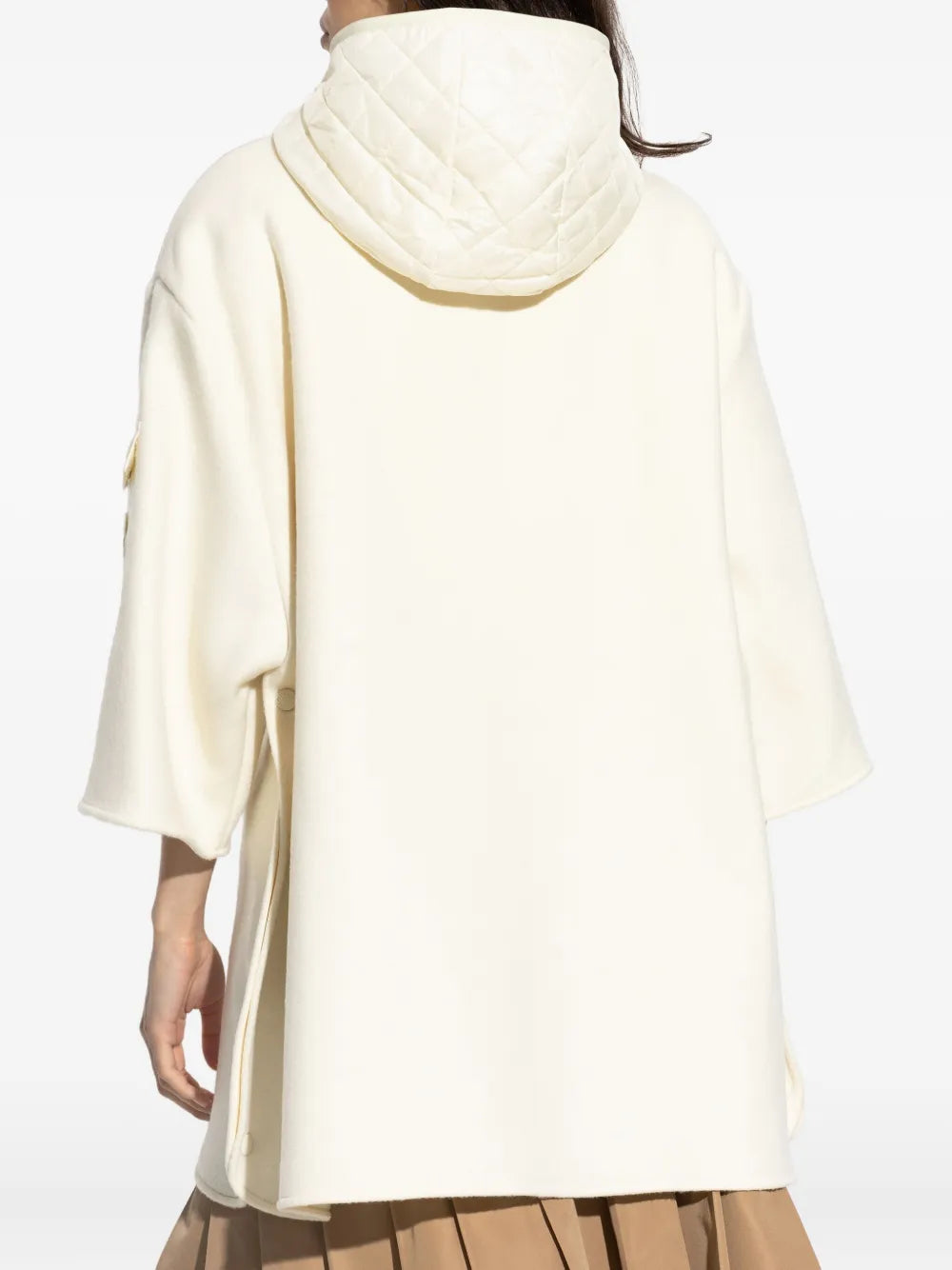 Vestes Cape zippée en laine Moncler Blanc Femme