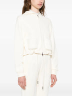 Vestes Giacca in Cotone con Zip Moncler Blanc Femme