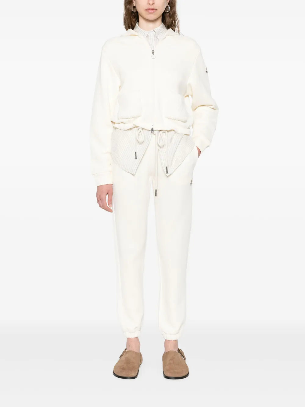Vestes Giacca in Cotone con Zip Moncler Blanc Femme