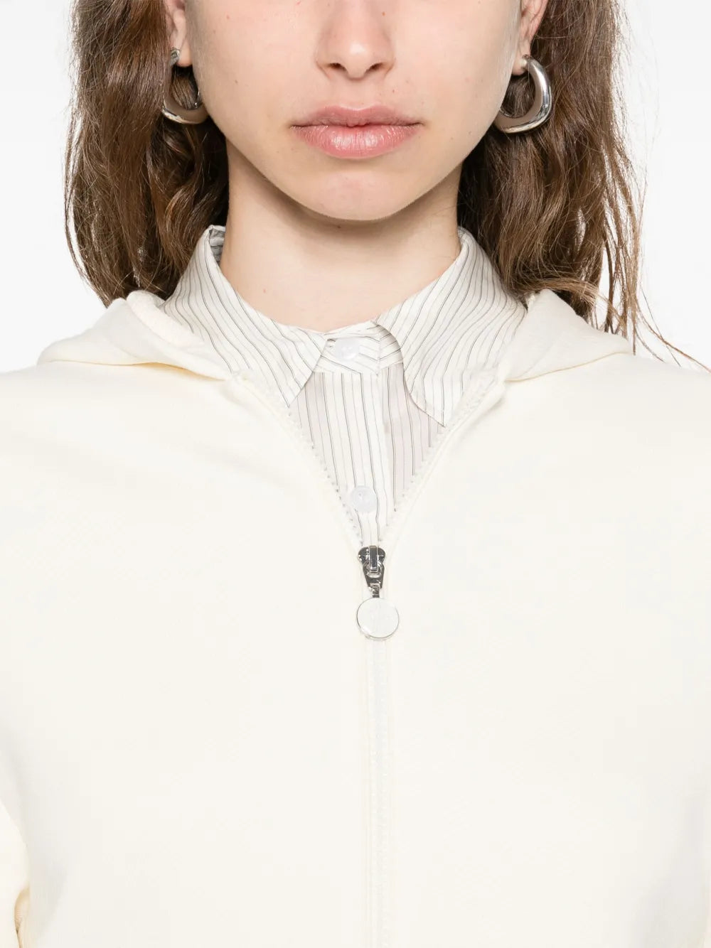 Vestes Giacca in Cotone con Zip Moncler Blanc Femme