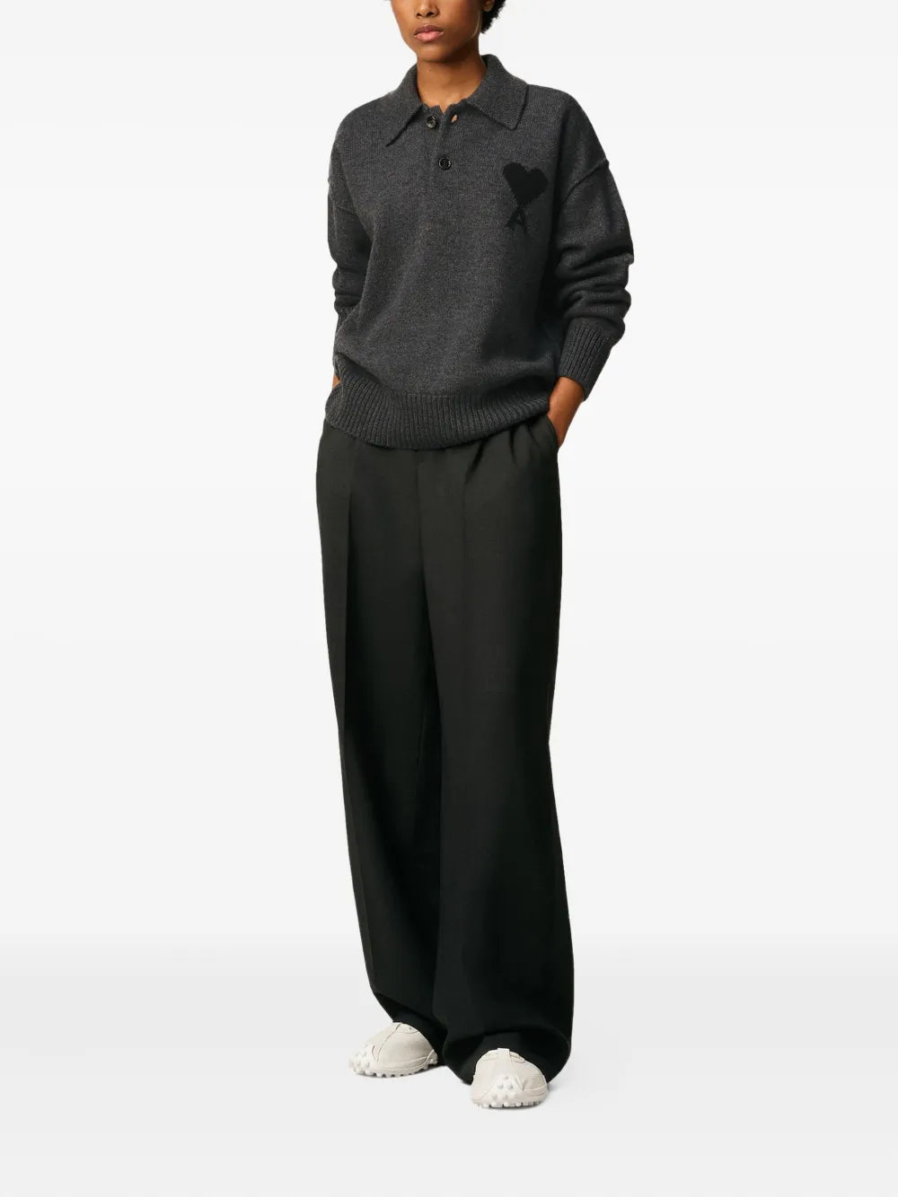 Polos Polo de Lana Ami PARIS Gris Homme
