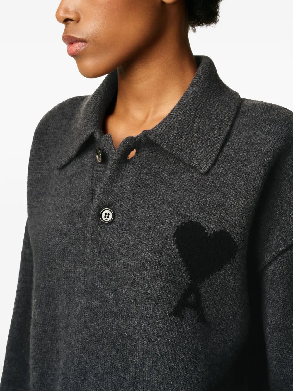 Polos Polo de Lana Ami PARIS Gris Homme