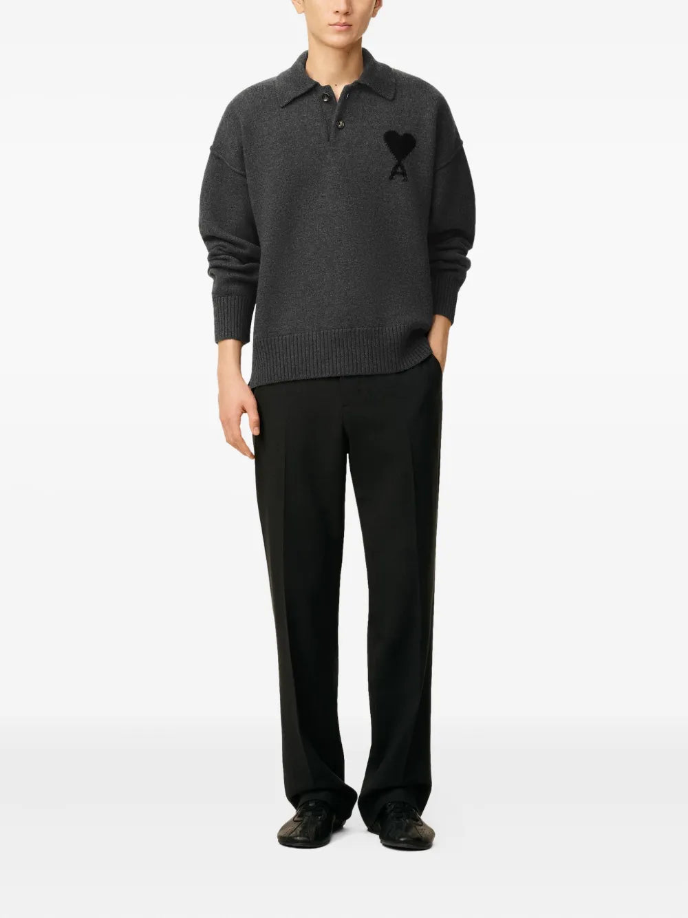 Polos Polo de Lana Ami PARIS Gris Homme