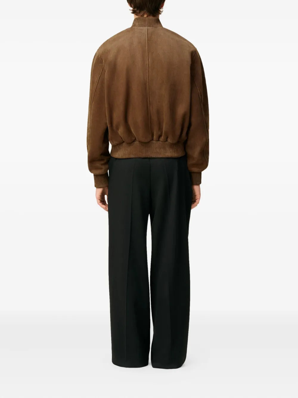 Image of the Ami PARIS Suede Leather Bomber Jacket for Men - Fall-Winter 2025 - Detailed View_4