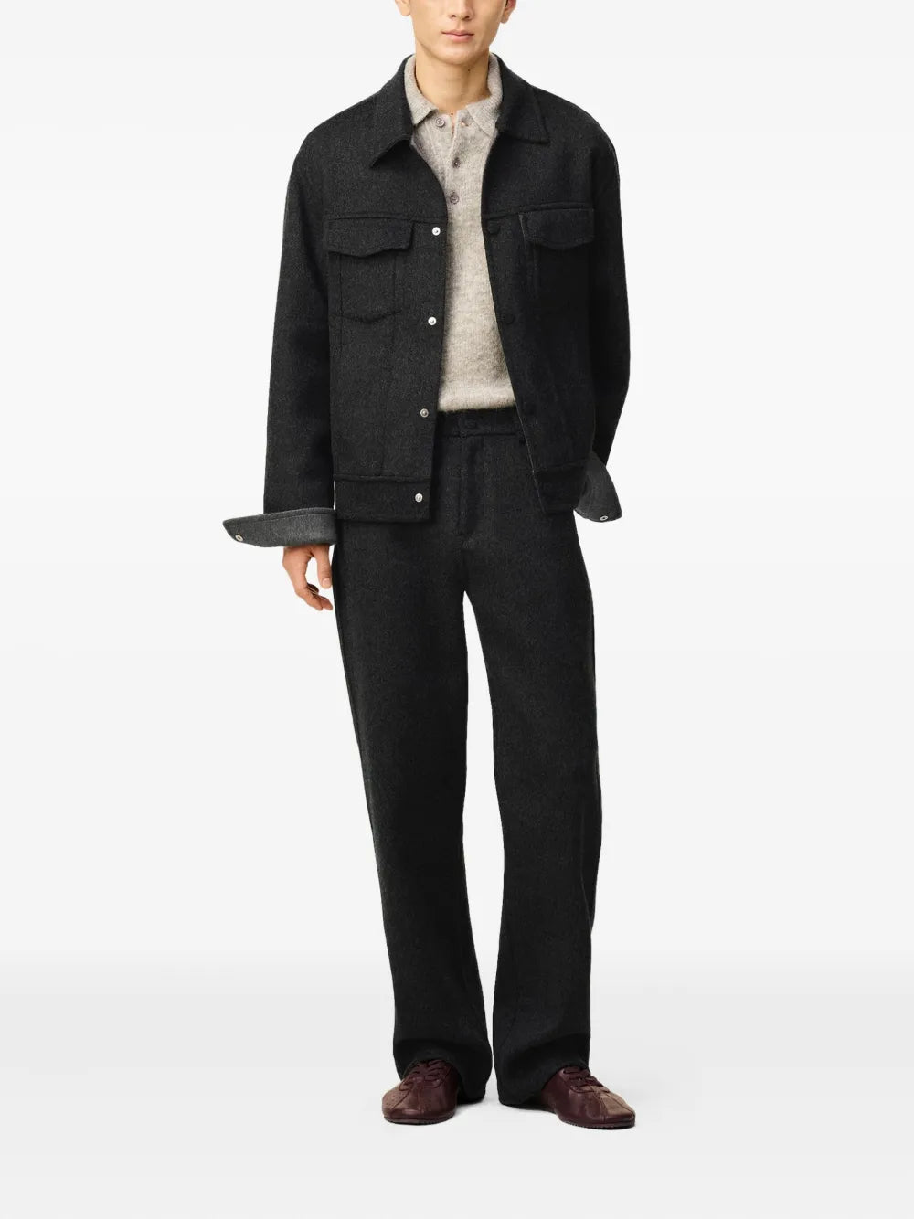 Image of the Ami PARIS Trucker Jacket for Unisex - Fall-Winter 2025 - Back View