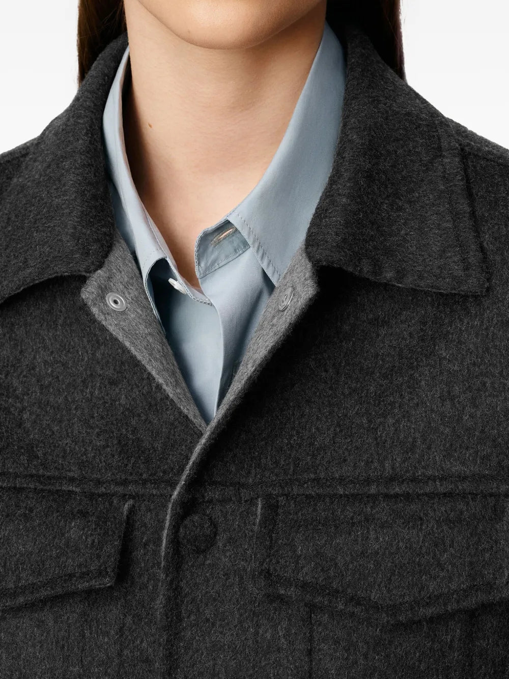 Image of the Ami PARIS Trucker Jacket for Unisex - Fall-Winter 2025 - Detailed View_7