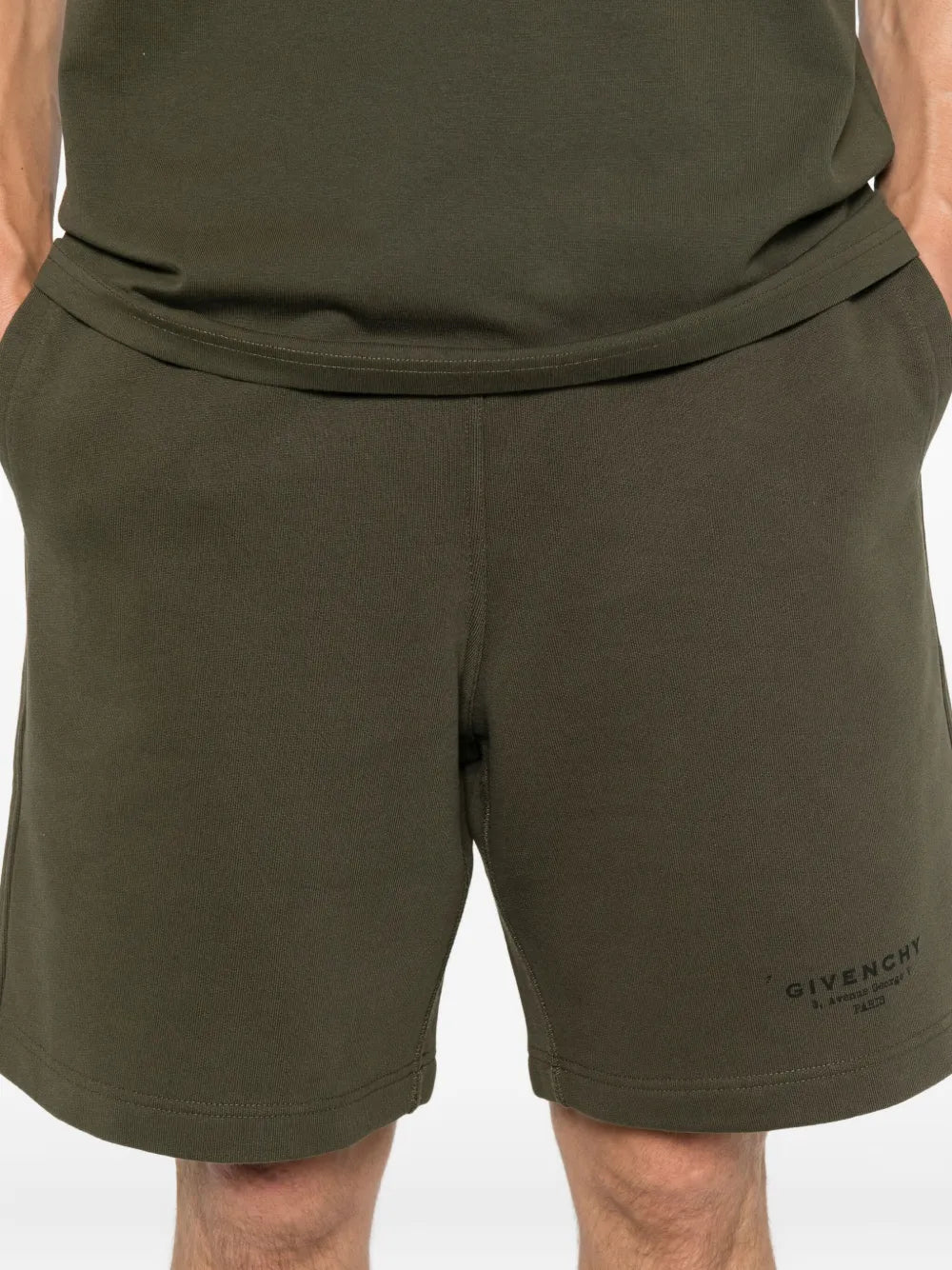 Shorts Calções de Algodão Givenchy Kaki Homme