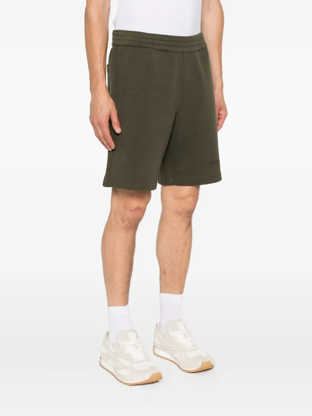 Shorts Calções de Algodão Givenchy Kaki Homme