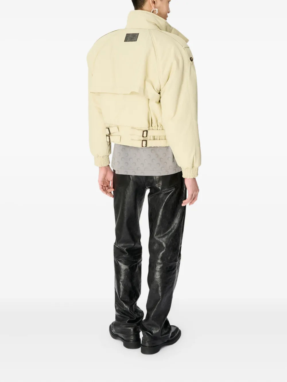 Image of the Marine Serre gabardine bomber jacket for Unisex - Autumn-Winter 2025 - Detailed View_4
