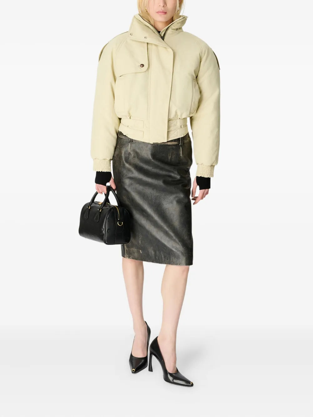 Image of the Marine Serre gabardine bomber jacket for Unisex - Autumn-Winter 2025 - Detailed View_1