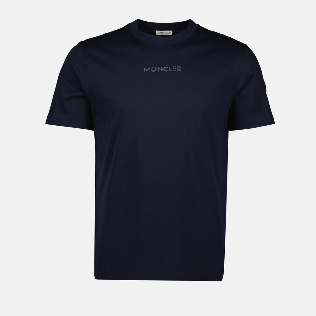T-shirts T-shirt bleu marine à logo Moncler Bleu foncé Homme