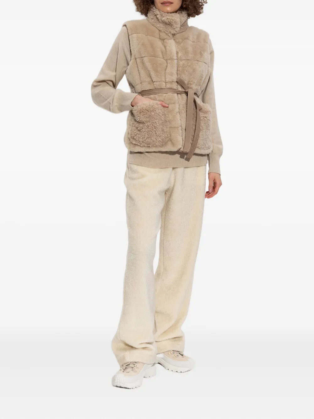 Vestes Joui Ärmellose Jacke Moncler Beige Femme
