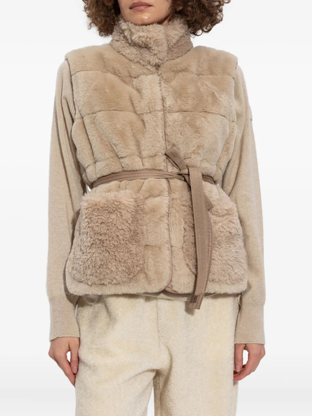 Vestes Joui Ärmellose Jacke Moncler Beige Femme