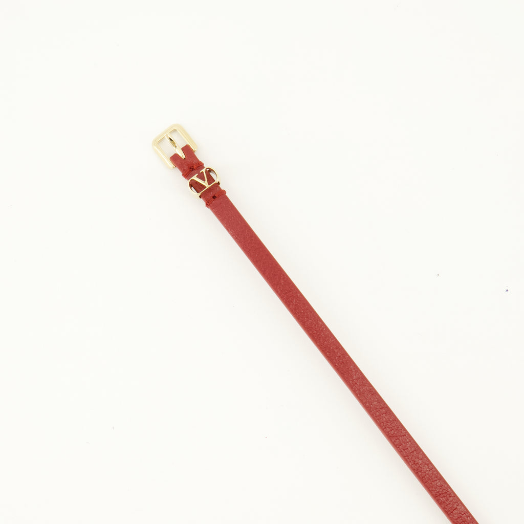 Bijoux Rotes Leder VLogo Armband Valentino Garavani Rouge Femme