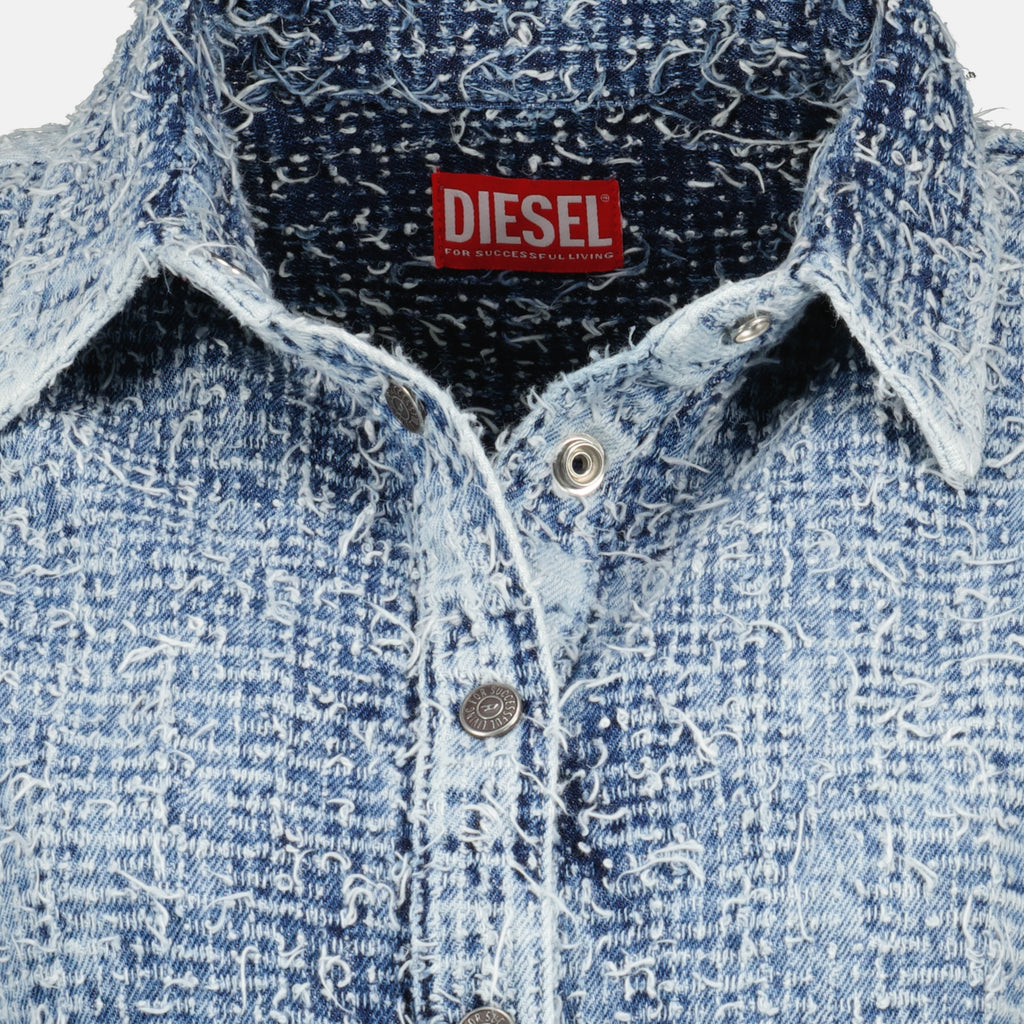 Imagem da camisa De-Easy em denim da marca Diesel para Mulheres - Temporada Primavera-Verão 2026 - Vista Detalhada_1