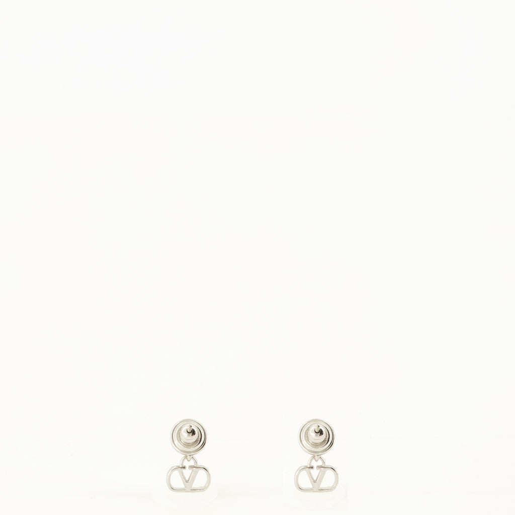 Bijoux VLogo Metall- und Swarovski® Kristallohrringe in Silber Valentino Garavani Argenté Femme
