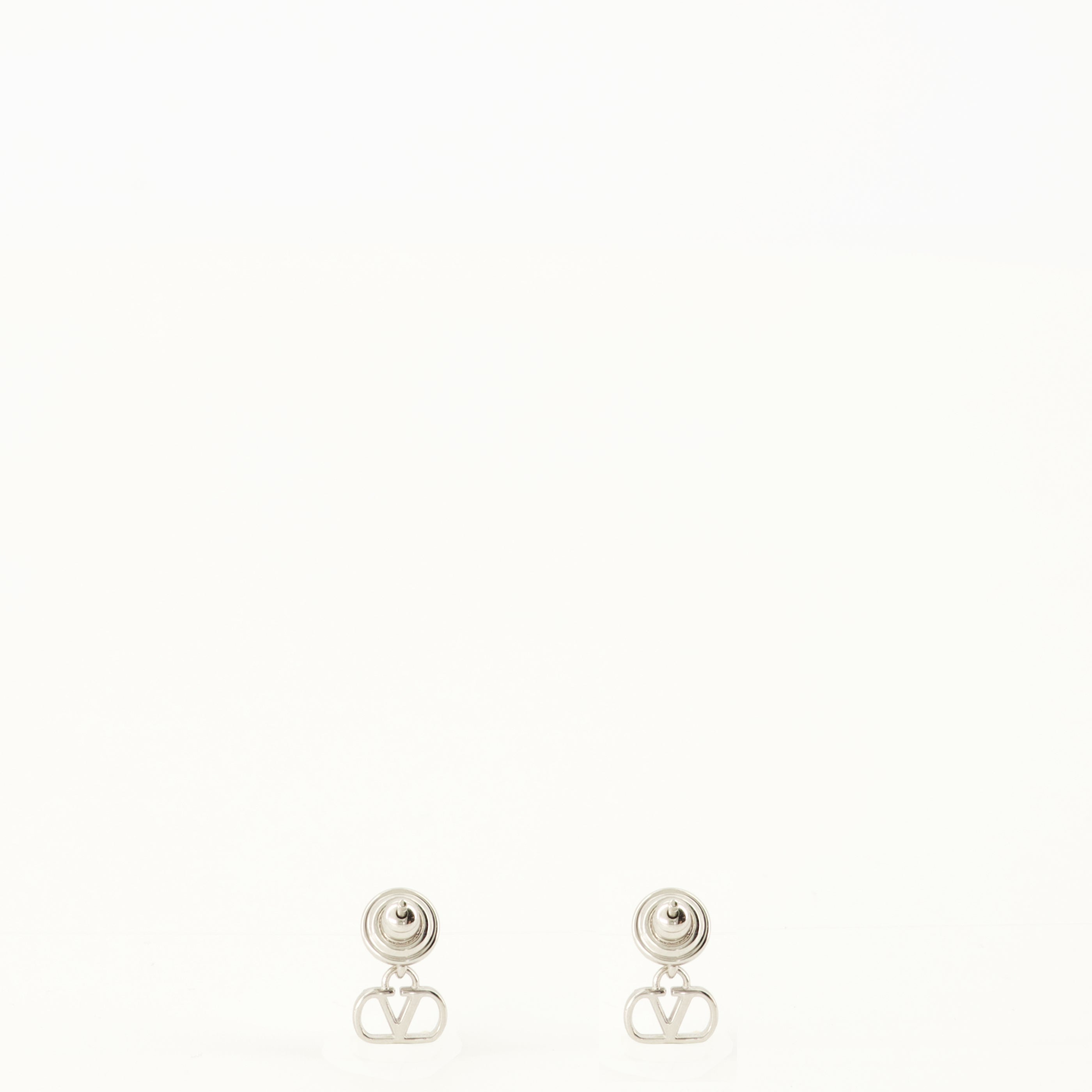 Bijoux VLogo Metal and Swarovski® Crystal Earrings in Silver Valentino Garavani Argenté Femme