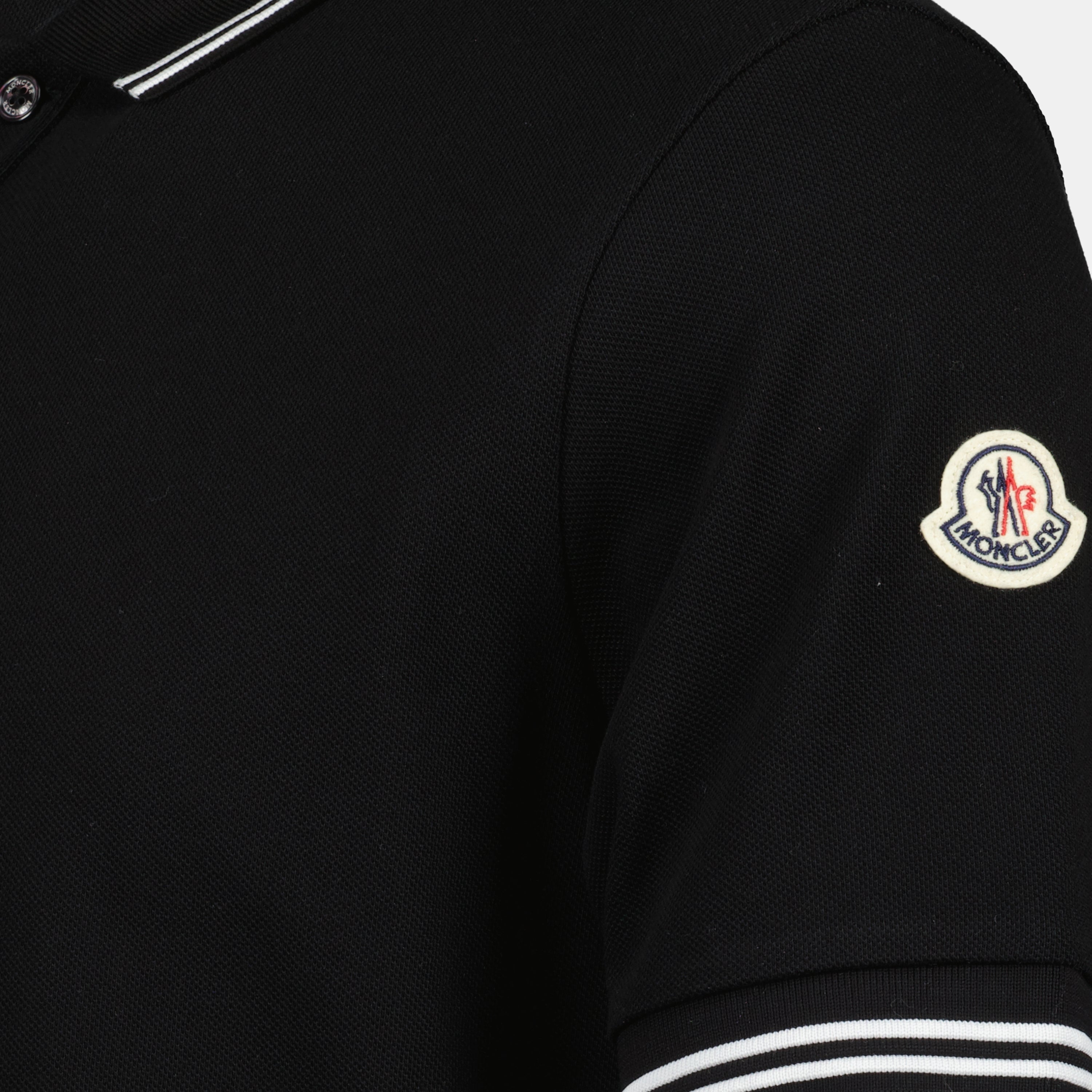 Polos Polo à bordure rayée Moncler Noir Homme