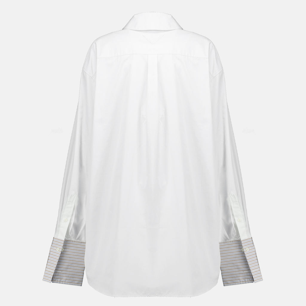 Chemises Weißes Popeline-Hemd Prada Blanc Femme