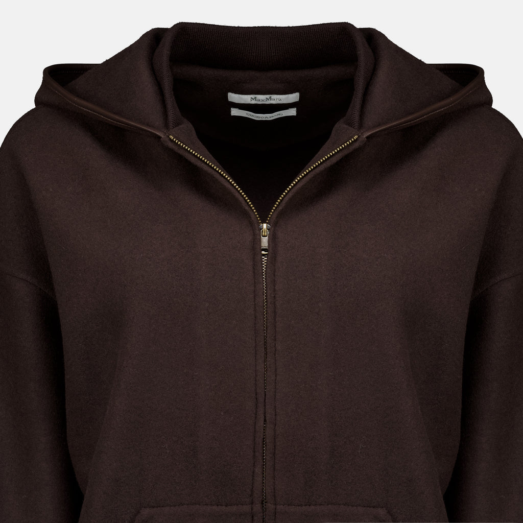 Sweatshirts Braune Zip-up Kapuzenjacke Max Mara Marron Femme
