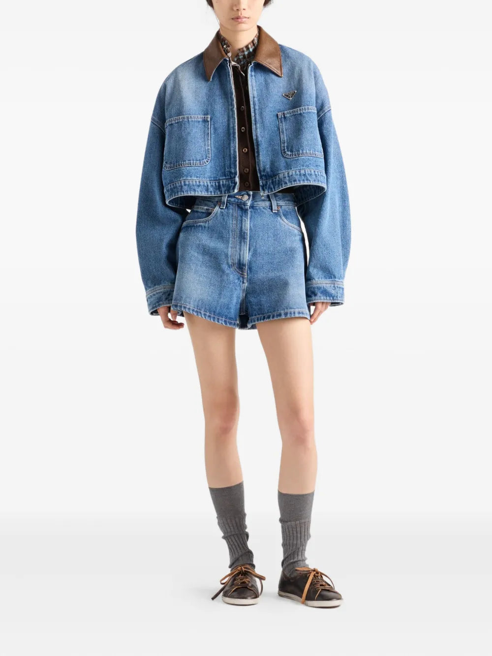Jacken Kurze Jeansjacke Prada Blau Damen