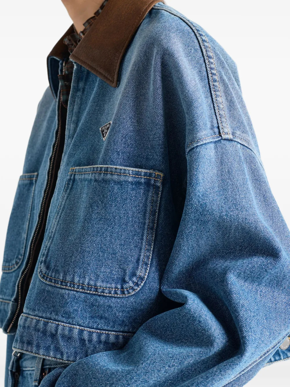 Jacken Kurze Jeansjacke Prada Blau Damen
