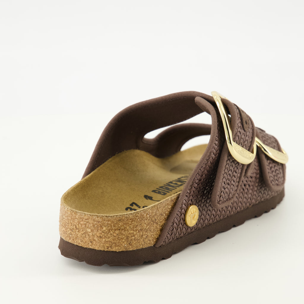 Image de l'article Sandales Arizona Big Buckle en raphia marron de la marque Birkenstock pour Femme - Saison Printemps-Été 2026 - Vue arrière