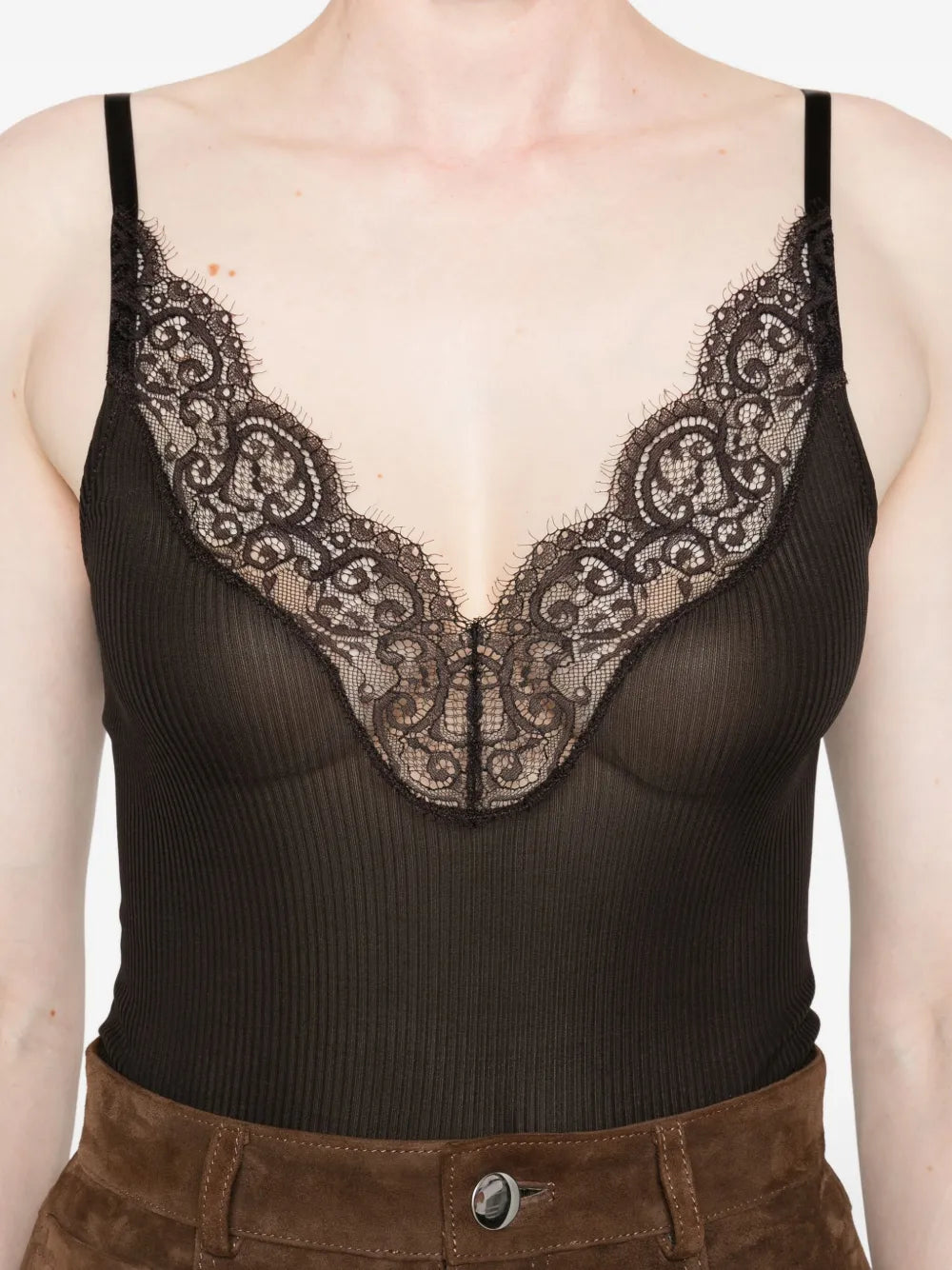 サンロランの女性用シルクトトップの画像 - 2025年秋冬シーズン - 詳細ビュー_5