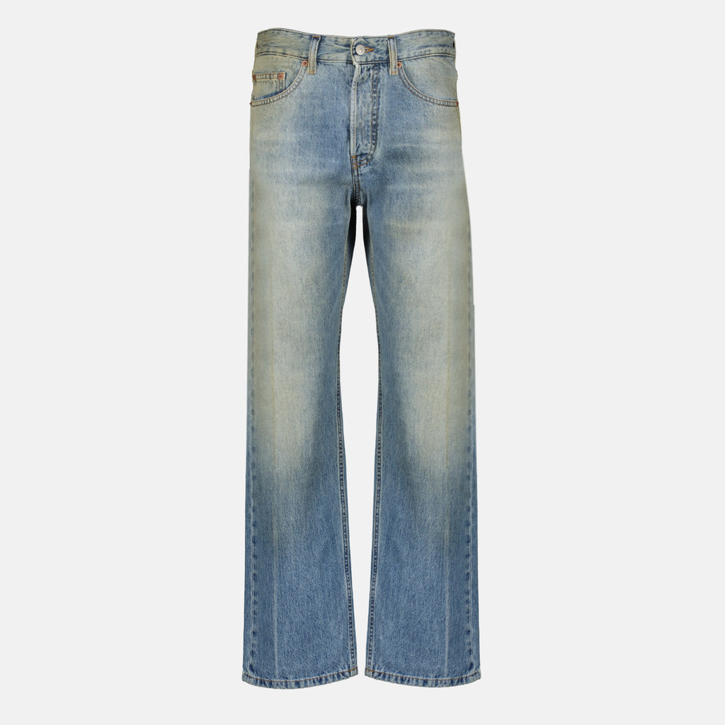Pantalons 넓은 블루 데님 팬츠 Mm6 Bleu Femme