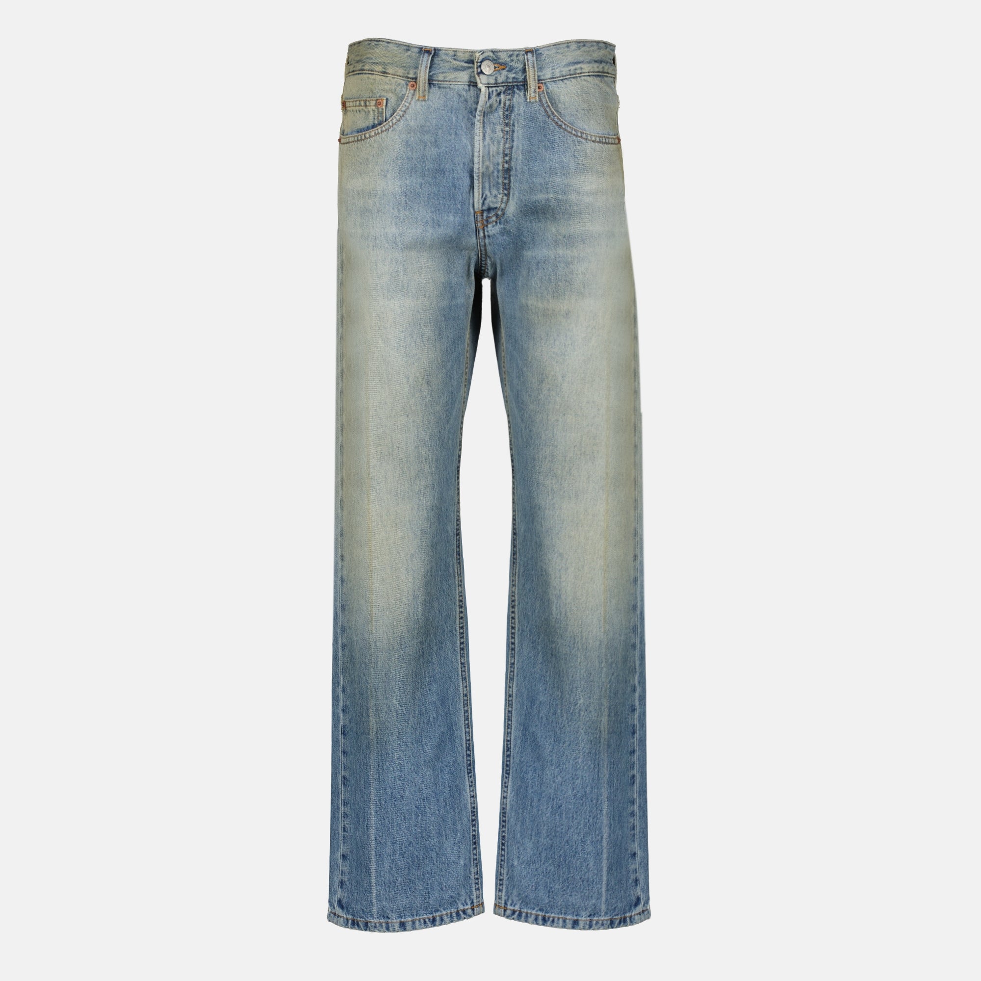 Pantalons Pantalon large en denim bleu Mm6 Bleu Femme