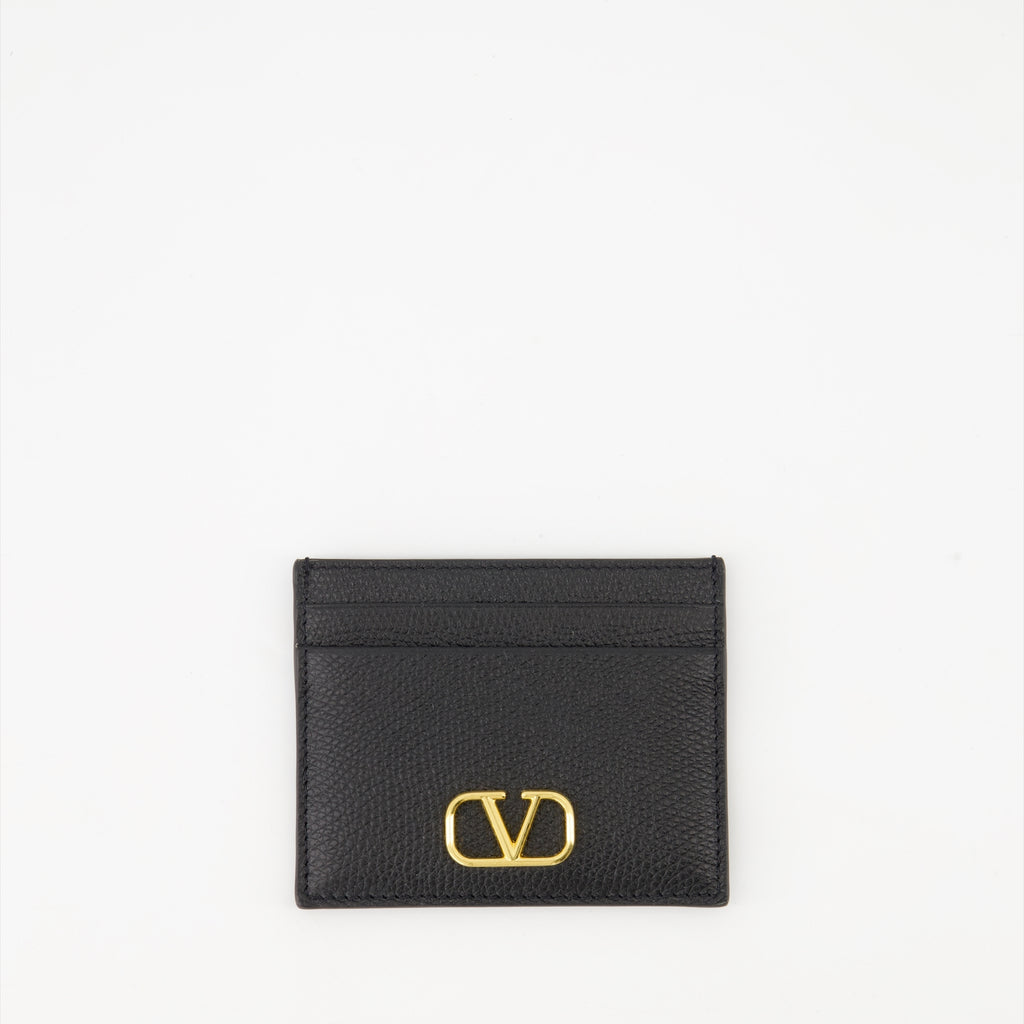 スモールレザーグッズ VLogoカードホルダー Valentino Garavani 黒 Femme