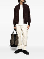 Image de l'article Cardigan en laine et daim de la marque Moncler pour Homme - Saison Automne-Hiver 2025 - Vue de Dos