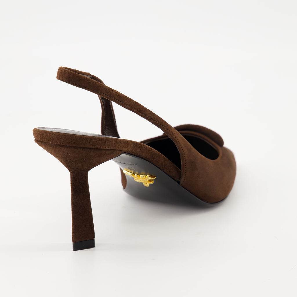 Image de l'article Escarpins en veau velours de la marque Prada pour Femme - Saison Automne-Hiver 2025 - Vue arrière