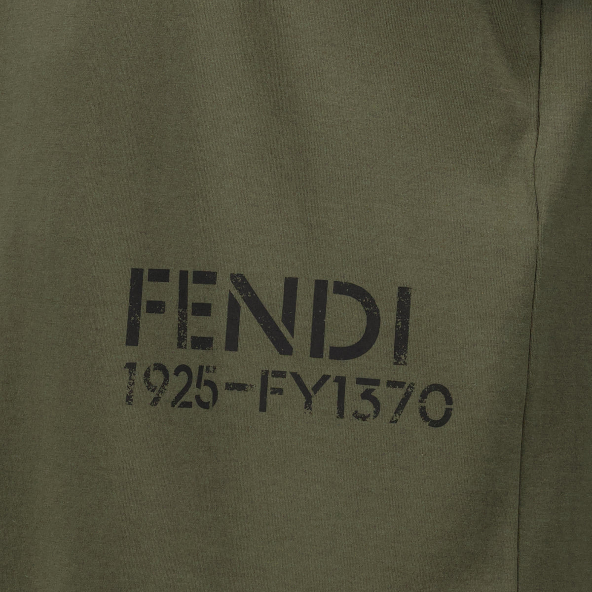 T-shirts Kaki Cotton T-Shirt Fendi Vert Homme