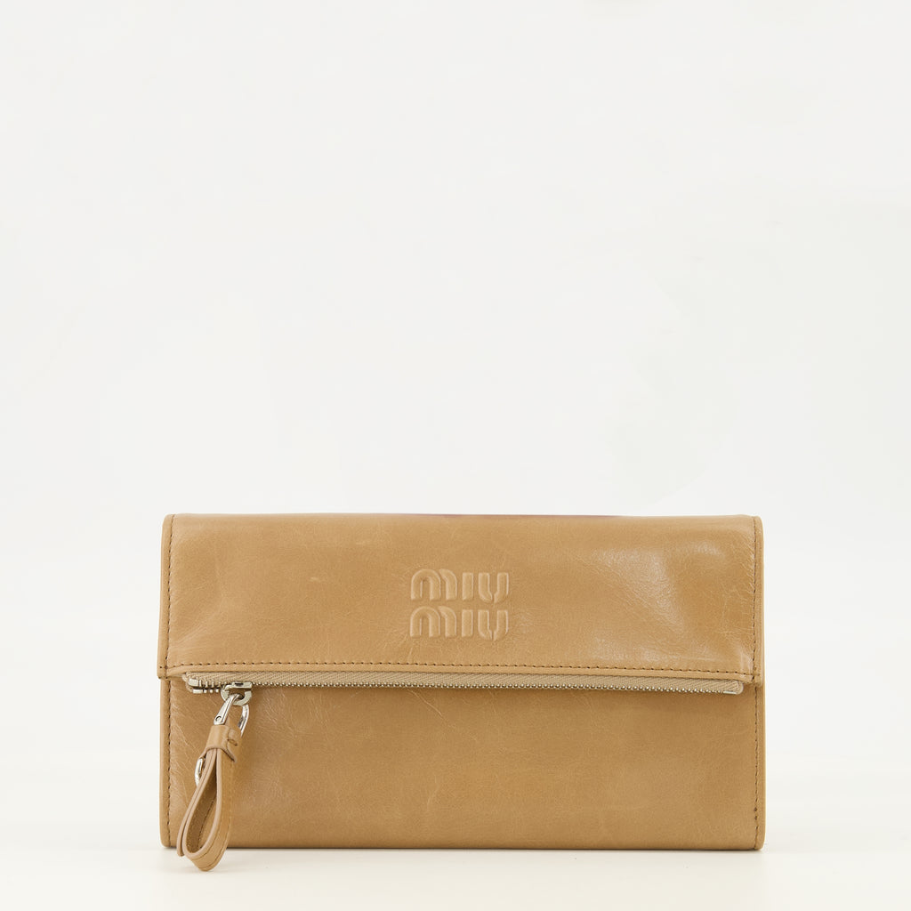Petite maroquinerie Billeteras de Cuero Marrón Miu Miu Marron Femme