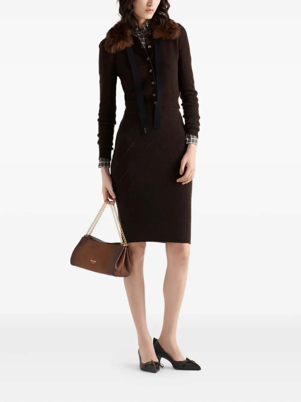 Image de l'article Cardigan en cachemire de la marque Prada pour Femme - Saison Automne-Hiver 2025 - Vue de Dos