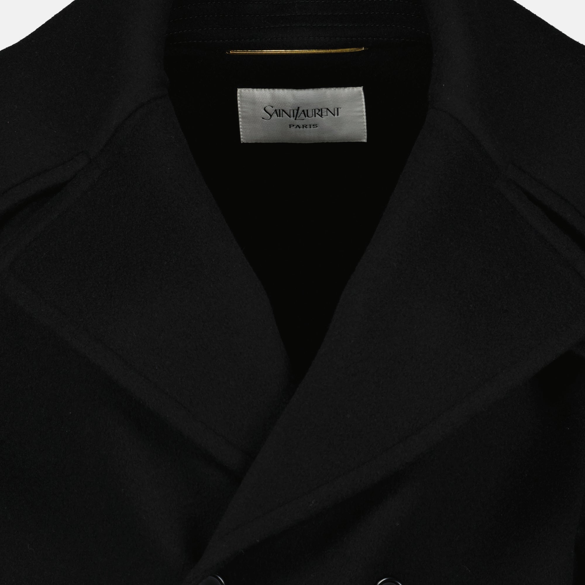 생 로랑 여성용 울 코트 이미지 - 2025 가을-겨울 - 자세한 보기 1