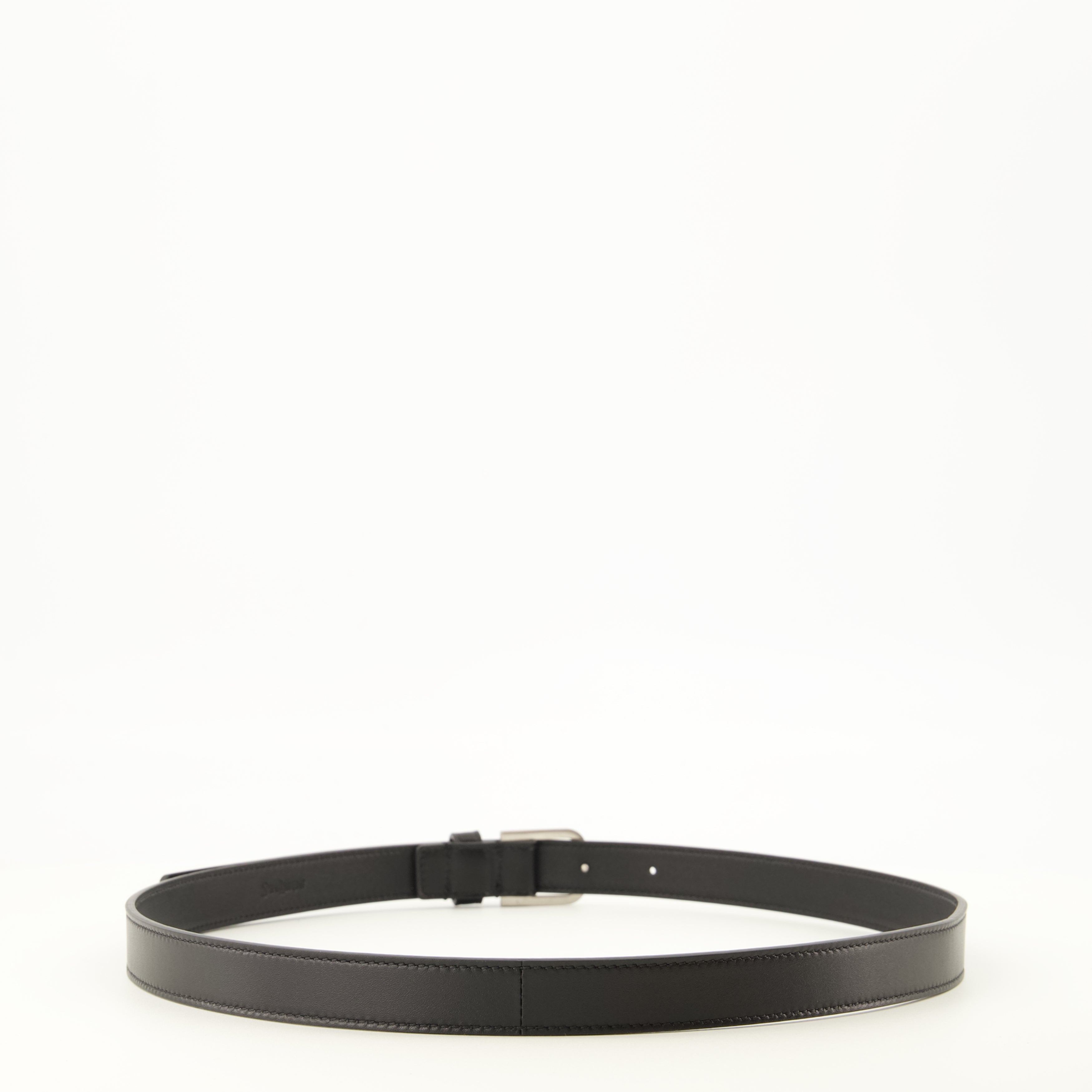 Ceintures Cintura in pelle liscia nera fine Saint Laurent Noir Homme