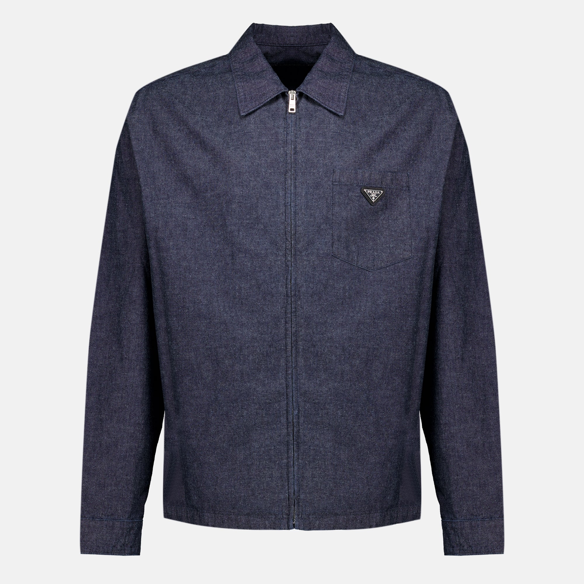 Chemises Camicia Chambray Prada Bleu foncé Homme