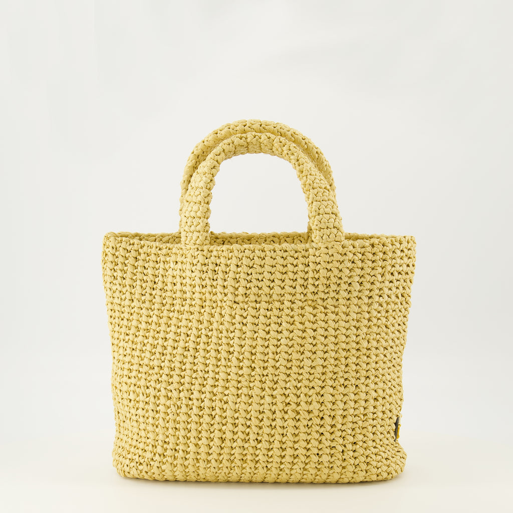 Image of the Prada brand Women's small crochet tote bag - Spring-Summer 2026 - Back View