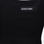 Robes Abito lungo in cotone nero Marine Serre Noir Femme