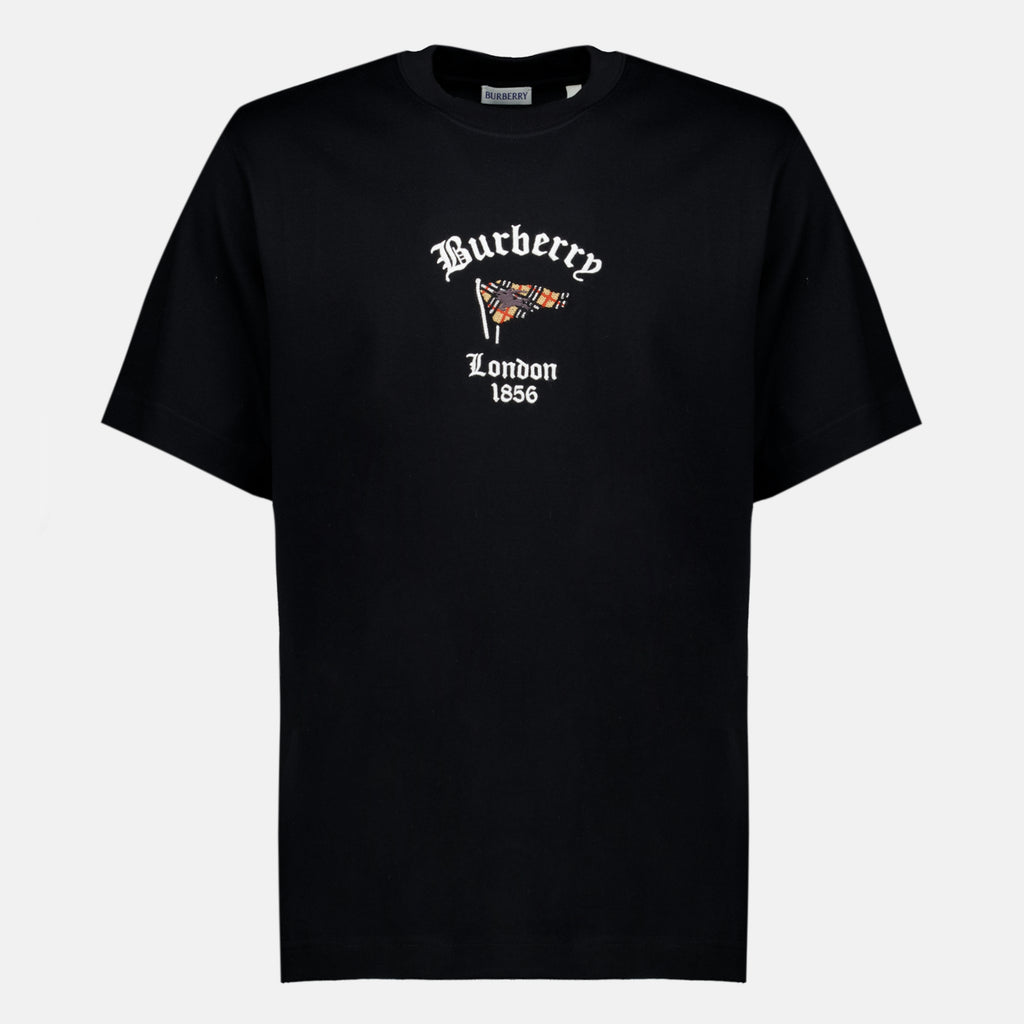T-shirts Schwarzes Check Flag T-Shirt Burberry Noir Homme