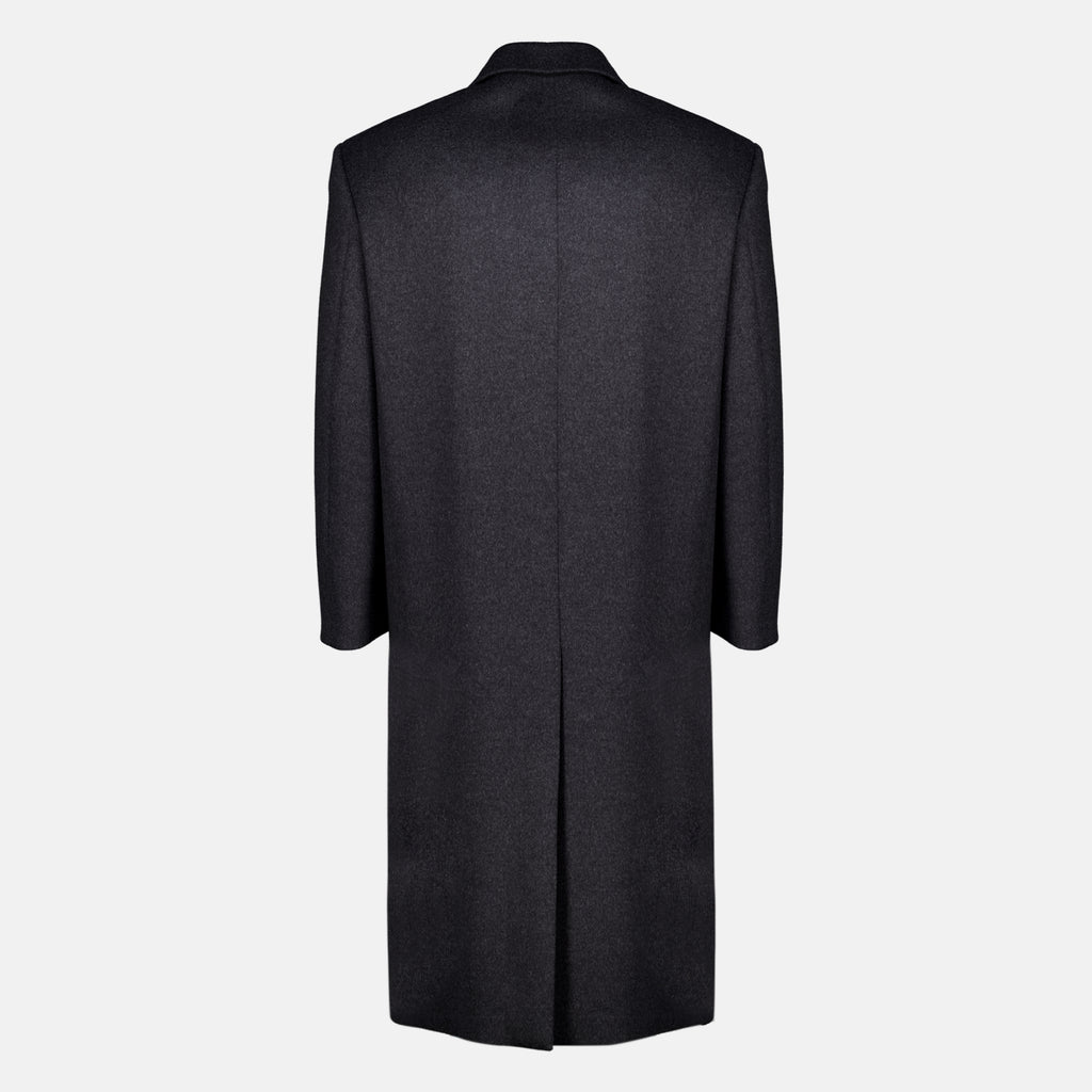Manteaux Gray Wool Coat Saint Laurent Gris Homme