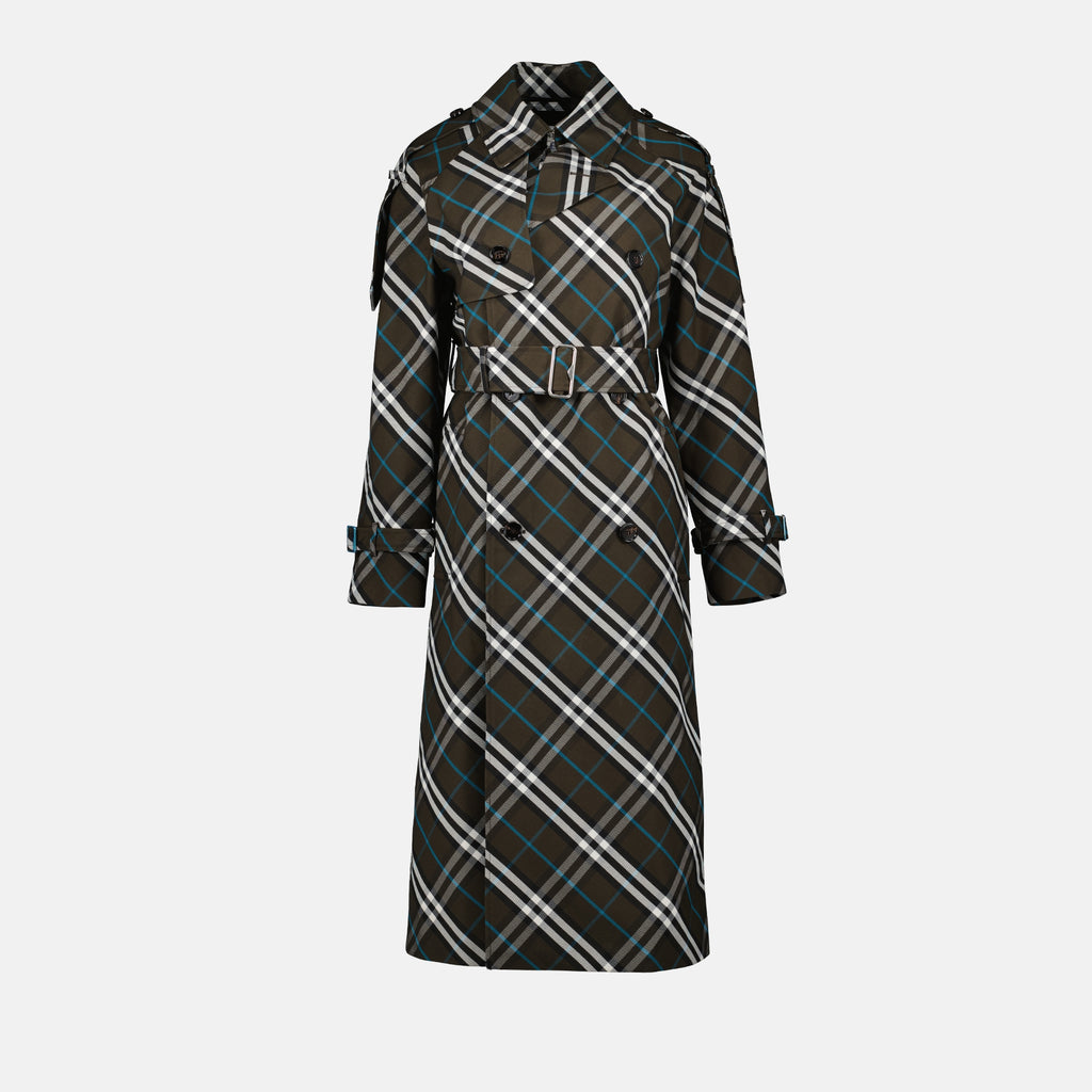 Manteaux Trench-coat à carreaux Burberry Gris Femme