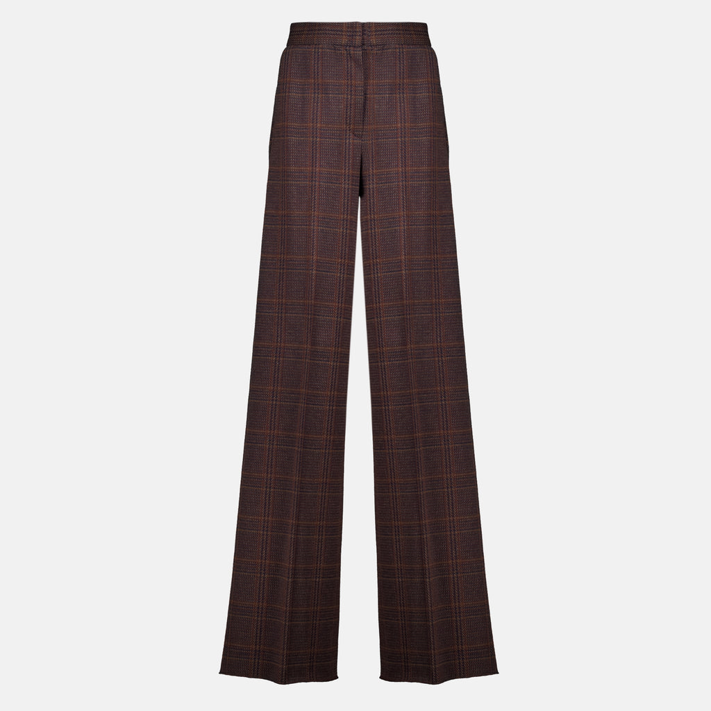 Pantalons Karierteweite Hosen Max Mara Marron Femme
