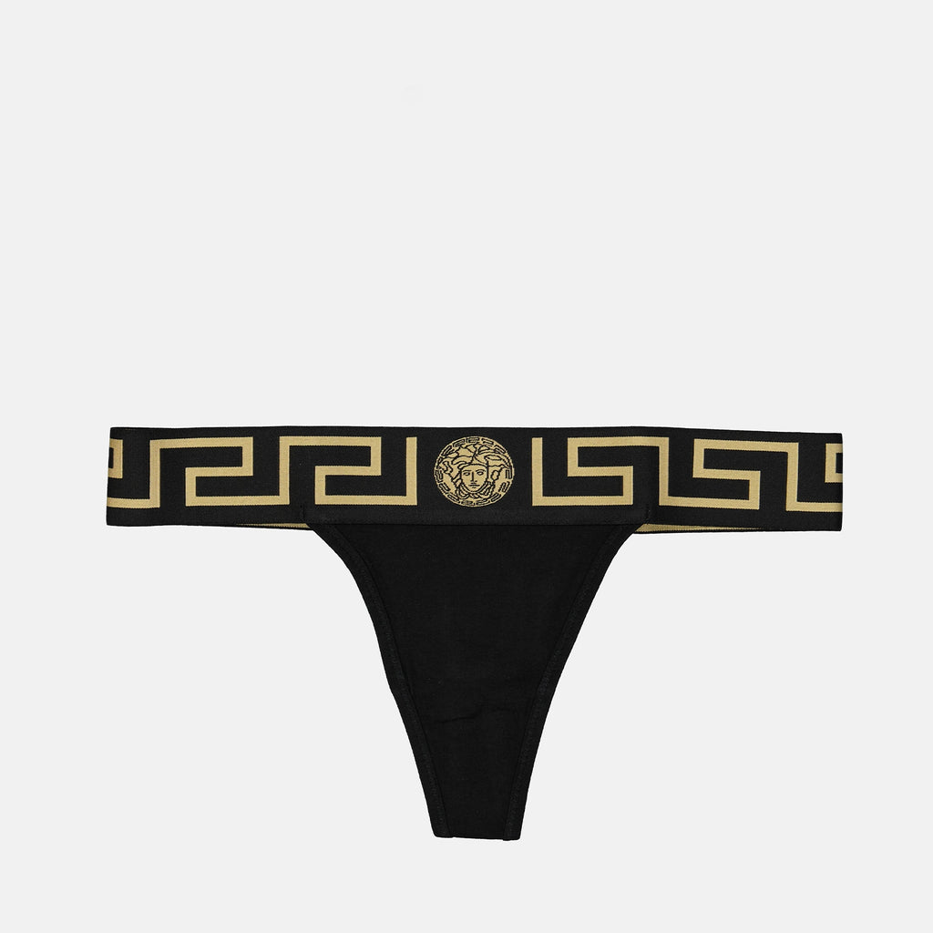 Ropa interior y homewear Medusa Greca String Versace Negro Femme