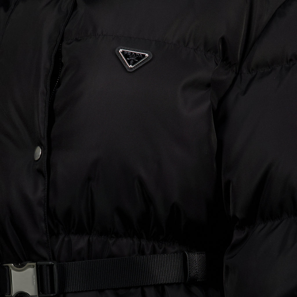 Manteaux Schwarze Re-Nylon Pufferjacke Prada Noir Femme